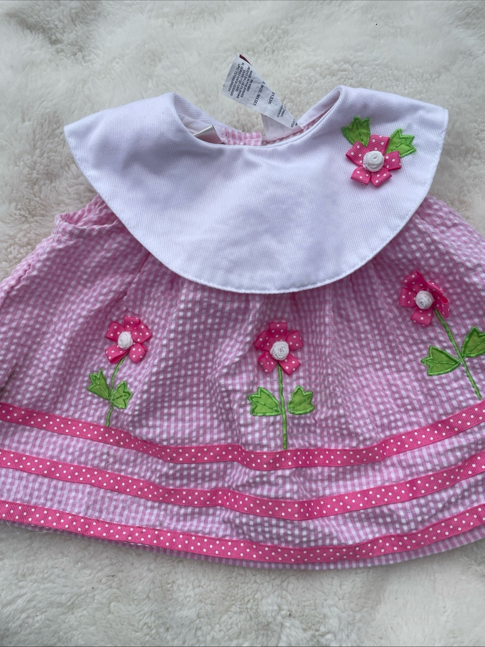 Pink Floral Bib-Collar Dress for Girls